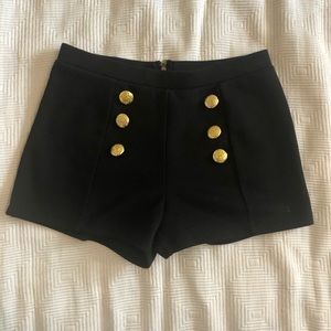 Forever 21 High Waisted Nautical Shorts with Gold Buttons